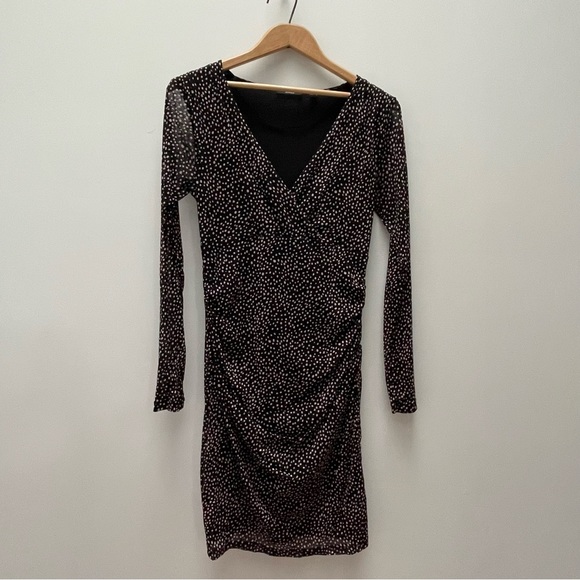 MEXX work dress, black with pink polka dots - Picture 4 of 4